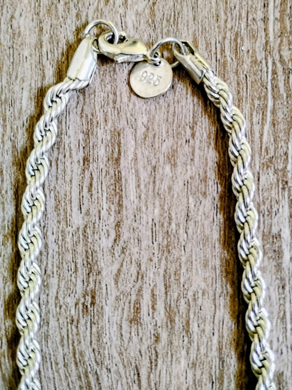 Sterling Silver Rope Chain Necklace in Silver - Picture 2 of 4